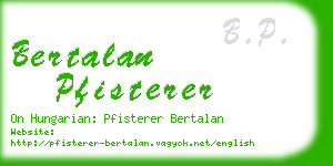 bertalan pfisterer business card